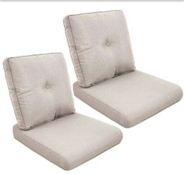 ArcoBay 4-Piece Outdoor Patio Chair Cushion Set – Beige – 22" x 25"