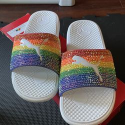 Bling Rainbow Slides 