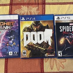 PS5 Games - Doom - Ratchet Clank - Spider-Man 