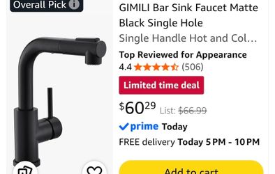 Black faucet bar matte