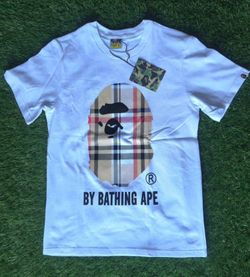 BAPE A Bathing Ape Plaid Ape Head T-Shirt Size M