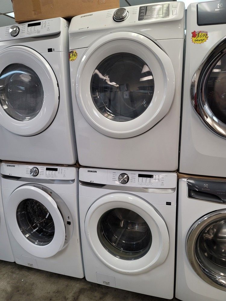 Samsung Front Loading Washer And Stackable Gas Dryer Set