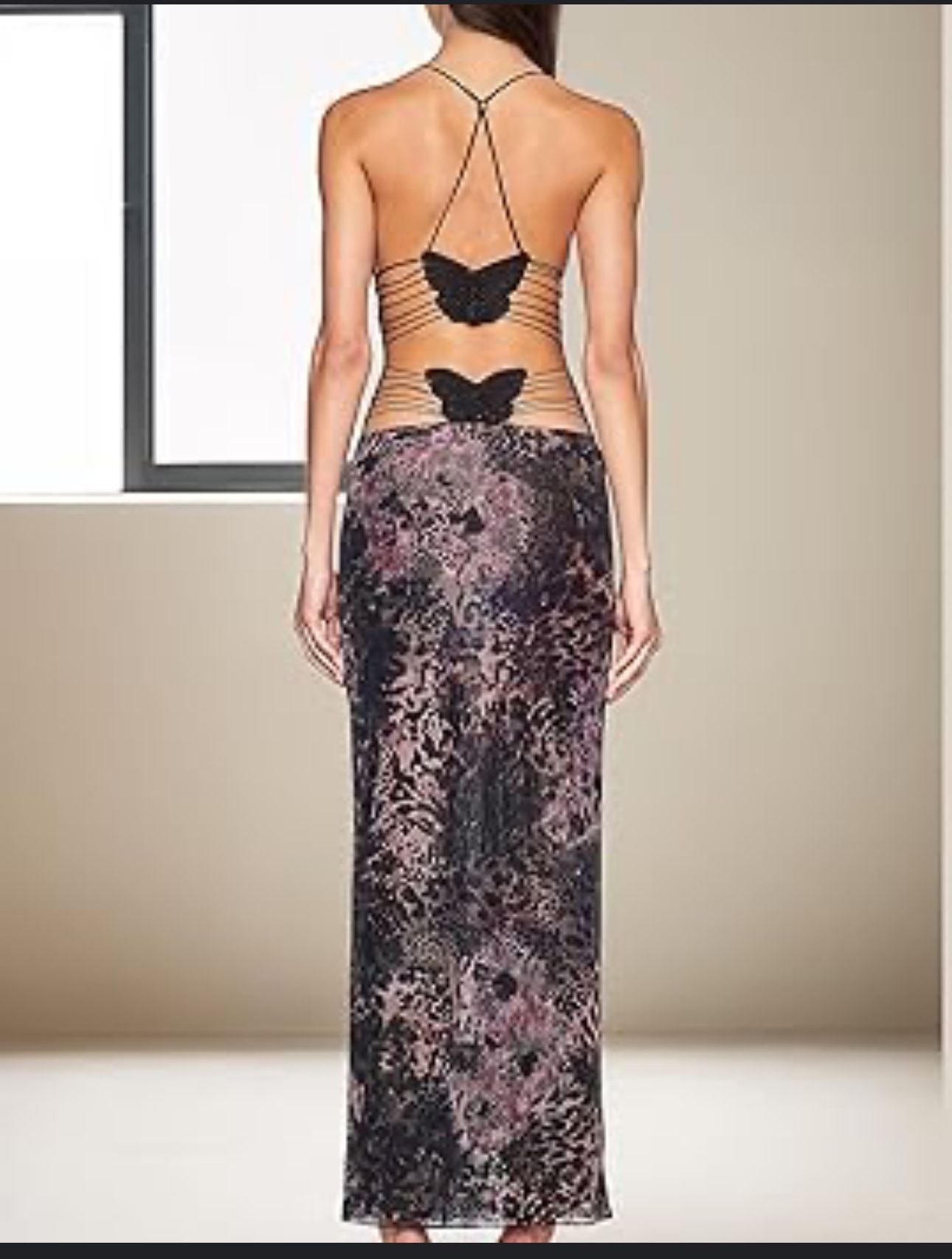 Sexy Maxi Dress Halter Top Backless Floral Print Bodycon Long Dresses Elegant Slim Fit