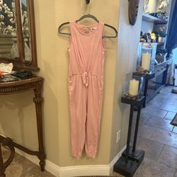NWT~EPIC THREADS Girls Kids Pink Glittery Sleeveless Jumpsuit Size Medium