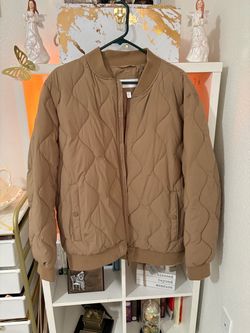 Calvin Klein Tan Quilted Bomber Jacket
