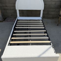 New Twin Storage Bed Frame – Modern Curved Headboard + Drawers