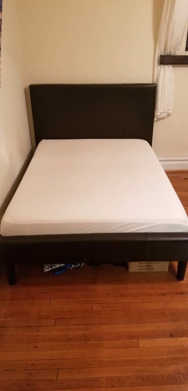 Full sized bed frame and mattress