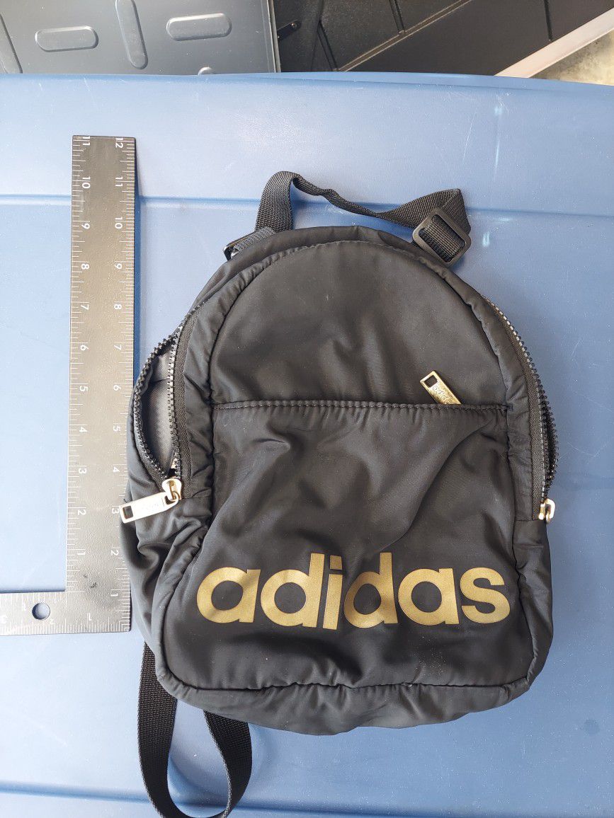 Adidas Small Mini Backpack Travel Micro Bag Black