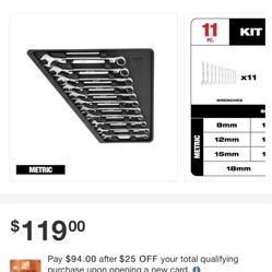 Milwaukee Metric Wrench Mechanic Tools $95