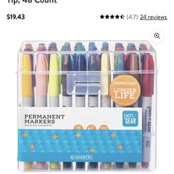 Pen + Gear Permanent Markers, Ultra Fine Tip, 48 Count