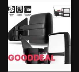 #9 Fit 2004-2014 Ford F-150 F150 Extendable Manual Towing Trailer Mirror Left+Right Towing Side Mirrors Pair