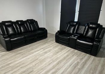 BLACK RECLINER SOFA & LOVESEAT 🛋️🖤