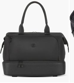 SWESSGEAR SA1098 Carry-On Travel Tote Black Weekender Duffel Bag with Shoe Compartment