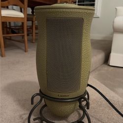 Lasso Oscillating Ceramic Tower Heater With Adjustable Thermostat And Timer. 