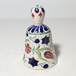 Turkish Pottery Bell Handmade Red Blue