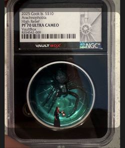 2025 Cook Islands Silver 2oz Arachnophobia NGC PF70 First Release Vault Box