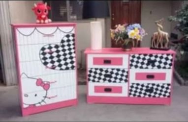 5 Drawer Upright Dresser and 6 Drawer Dresser- Artist Painted Designs