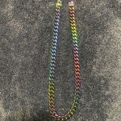 Chain Mens Rainbow Necklace 