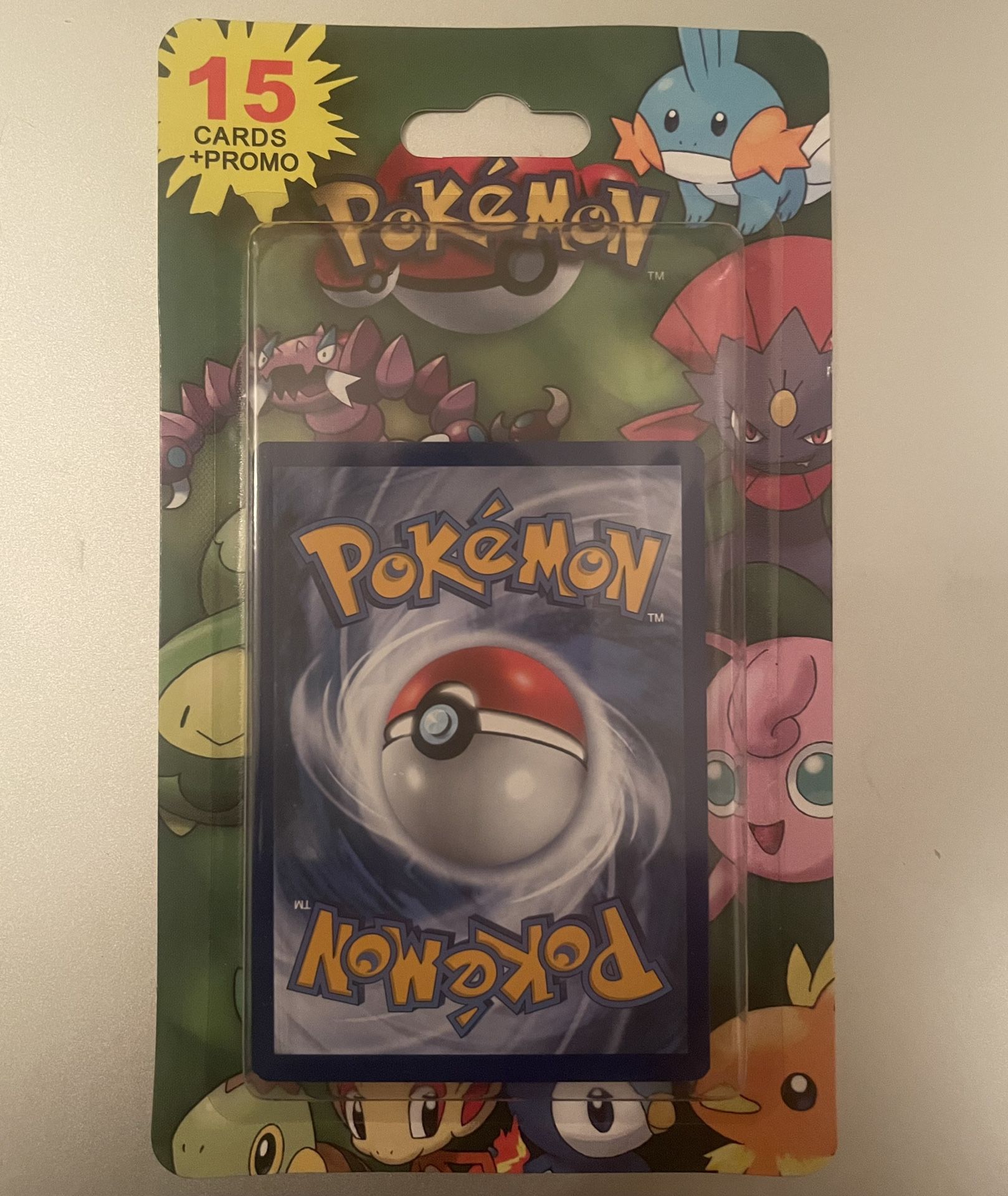 Sealed 2012 MJ Holding Pokemon Mystery pack with 15 cards plus promo