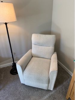 Wayfair Soho Swivel Glider – White Bouclé
