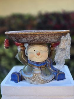 Vintage Ceramic Snoman Candy Plate
