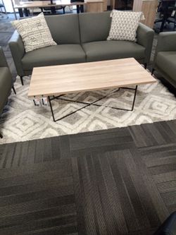 New Reception Coffee Table With Metal Base | 48"W X 24"D 