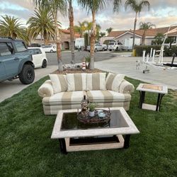 Futon Sofa With Coffee And End Table 