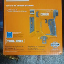 Rigid 18v 3/8in Crown Stapler