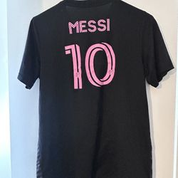 Lionel Messi Inter Miami Jersey #10 Pink and Black Youth Large Player's Edition
