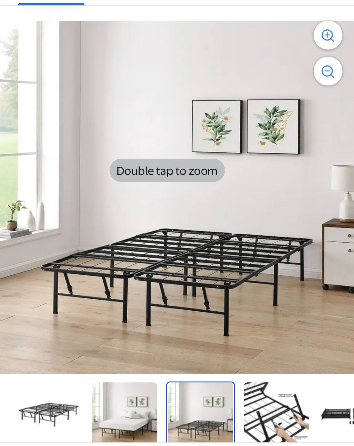 FDW Bed Frame Full Metal Base Mattress Foundation Heavy Duty Steel Replaces Box Spring,Black