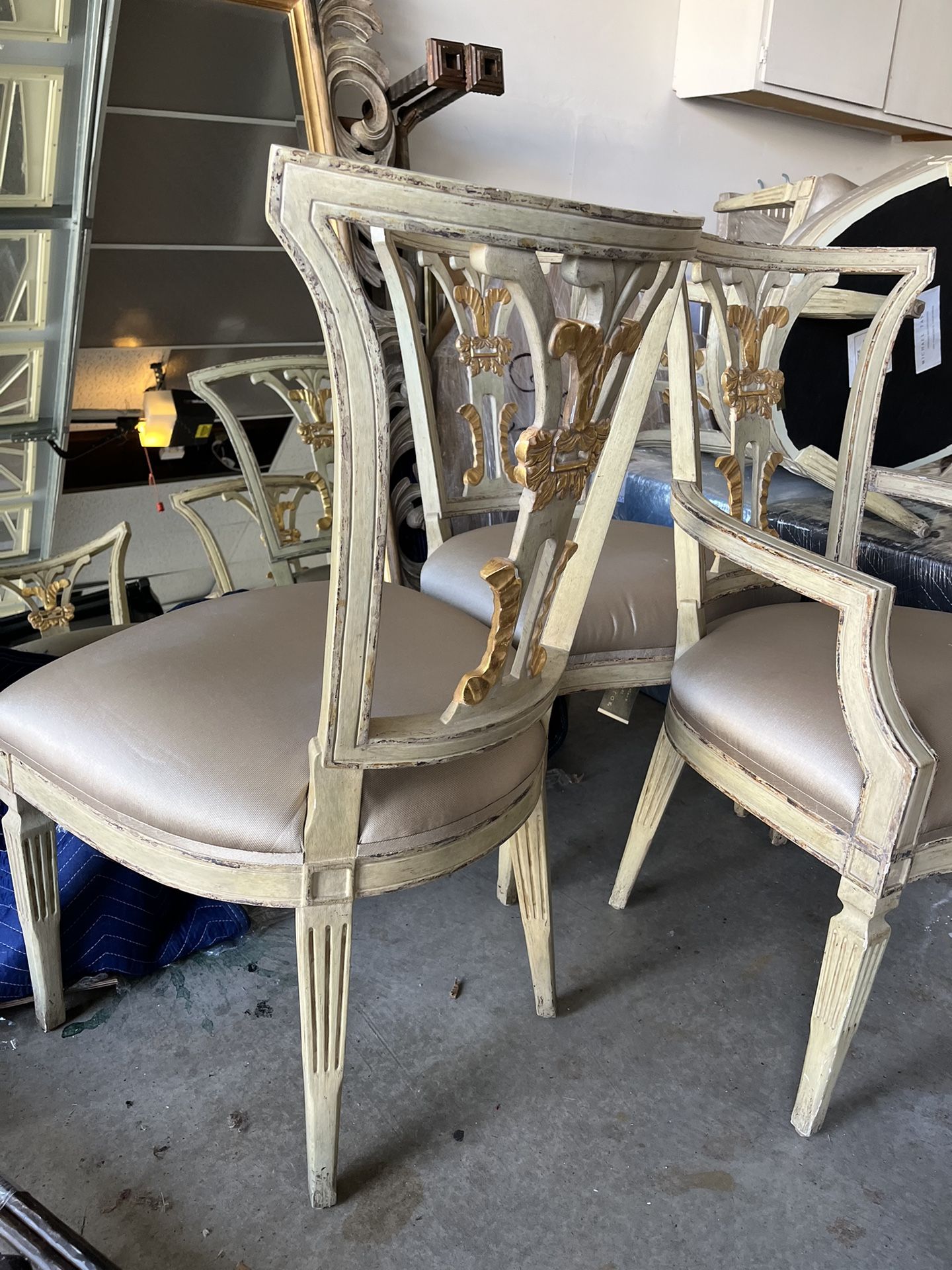 MichaelTaylor Set Of 8 Wood Chairs