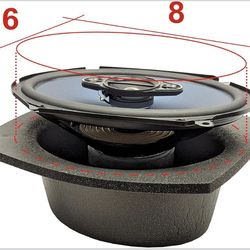 Design Engineering DEI 050370 Boom Mat Speaker Baffles, 6" x 8" Oval (Pack of 2)