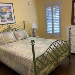 Queen Iron Bed W/frame