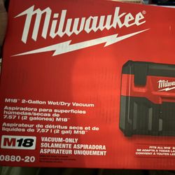 Milwaukee M18 2-Gallon Wet/Dry Vacuum (New – Tool Only)