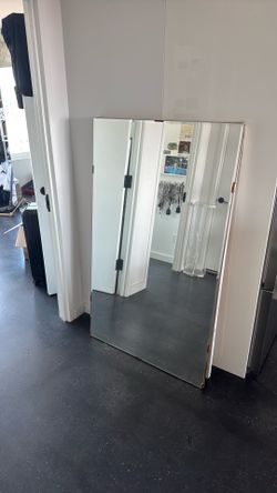 Large 6’ x 3’ Frameless Beveled Wall Mirror – Modern Full-Length Mirror