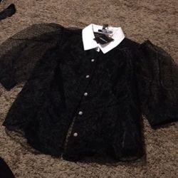 Black See Through Button Up Shirt 