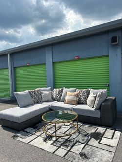 Light Gray L-Shape Sectional Sofa (Delivery)