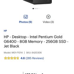 Hp Desktop Intel Pentium Gold G6400