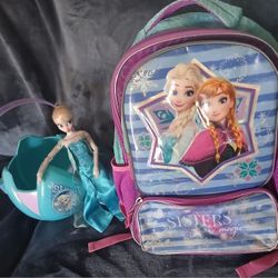 Frozen Backpack, Bucket, And Doll Bundle