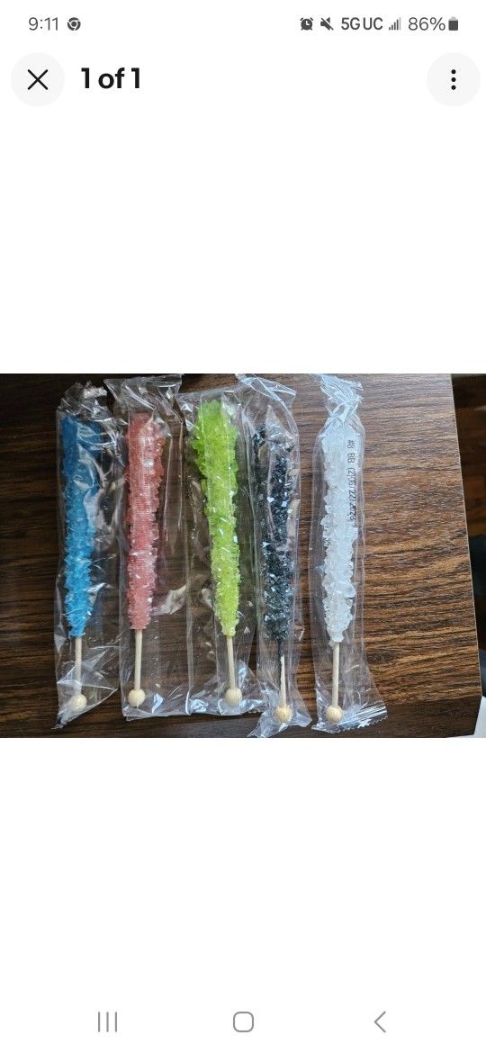 200 Individually Wrapped Rock Candy Sticks