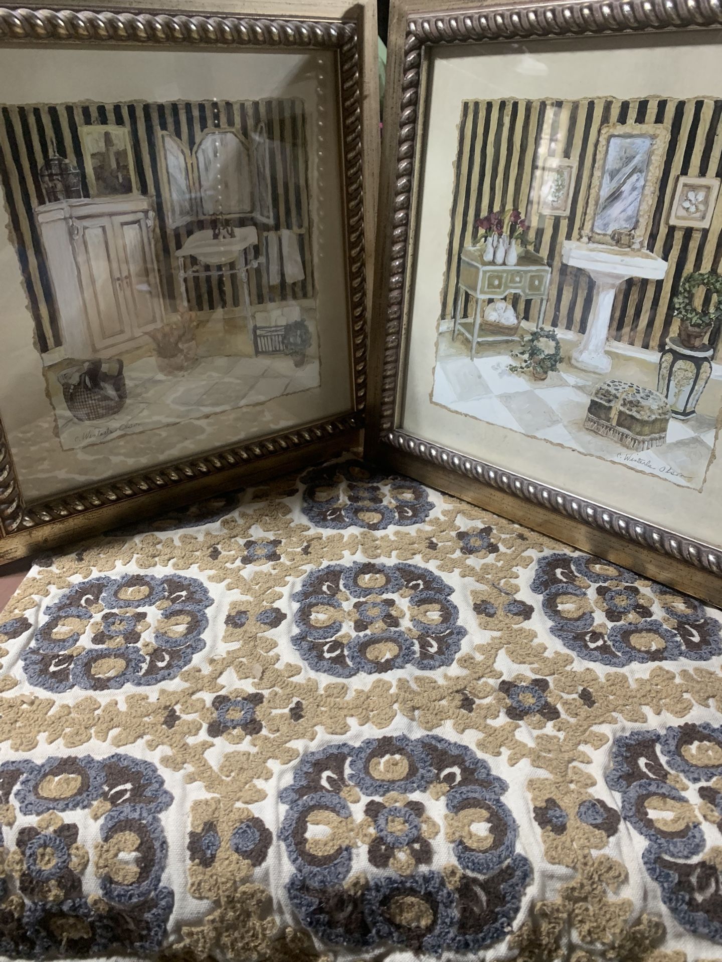 Framed print titled 'Vintage Bath IV' by Charlene Winterle Olson