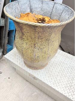 Large heavy metal planter