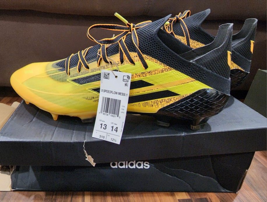 New adidas X Speedflow Messi.1 FG Men's Soccer Cleat GW7417 Yellow Sz. 13