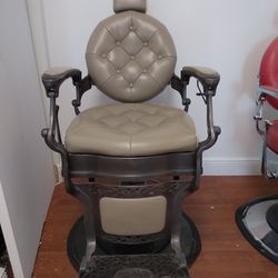 Used beige barber chair
