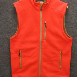 Filson Vest Men's Medium Orange Fleece Full Zip Outdoors Ridgeway Polartec