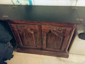 1970 Thomasville server buffet fliptop table and storage