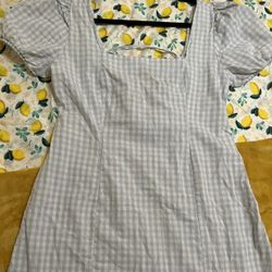 Light Blue Gingham Dress