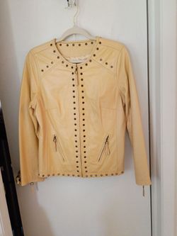 Beautiful "  BRADLEY " Mello Yellow/ Leather Jacket