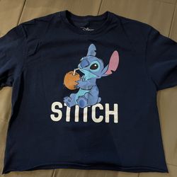 Disney Lilo And Stitch Crop Top Tee Shirt Size Small