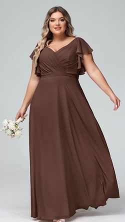 Bridesmaid or Formal Dress, Chocolate Brown Chiffon - never been worn, tags on, size 22